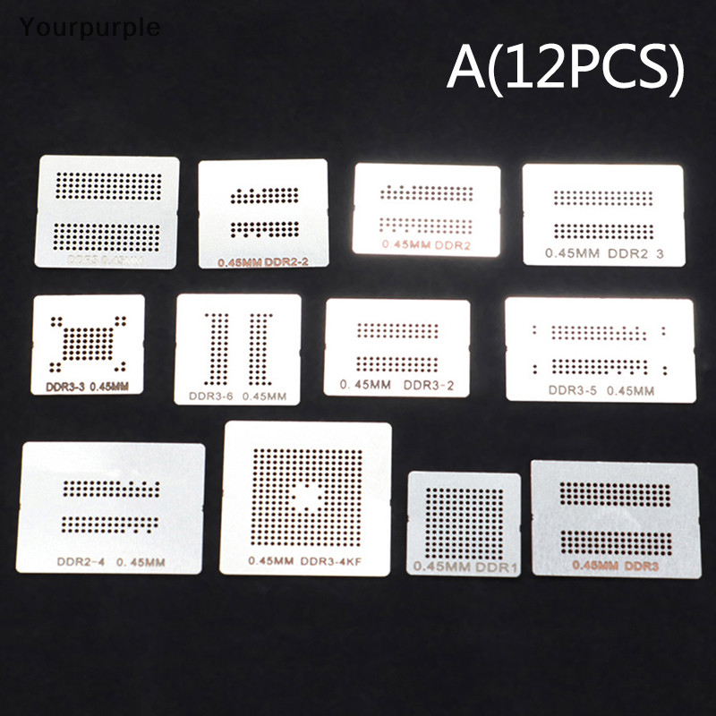 Bạn MỚI 12 14 Cái BGA Reballing Stencil Dedicate Kit cho DDR2 DDR2-3 DDR3  DDR5 VN