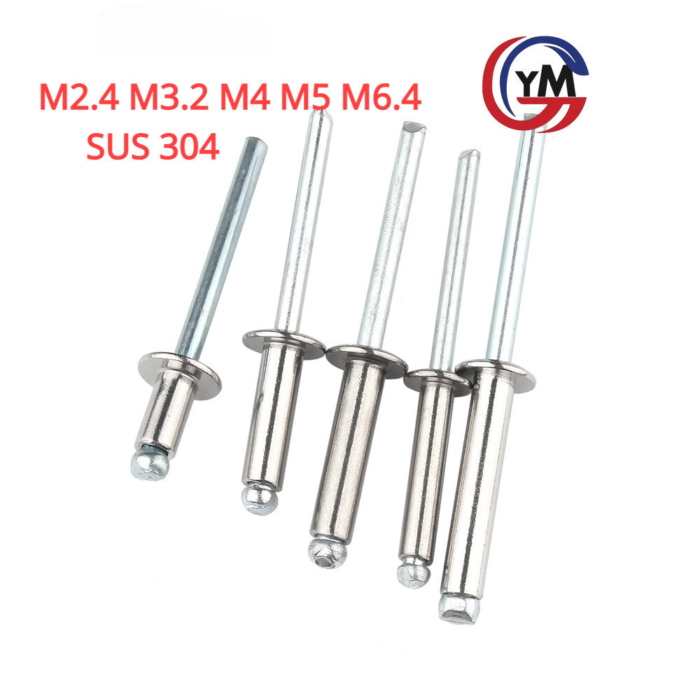 [Ymh1] Đinh rút inox， Đinh tán lõi mũ lớn Đinh tán Mũ đầu lớn inox 304 ...