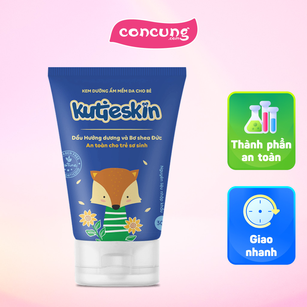 Kem dưỡng ẩm mềm da cho bé Kutieskin 30g + Kem bôi dịu da cho bé ...