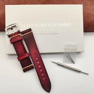 Dây đeo đồng hồ da thật cổ điển Vine cho Galaxy Gear S3 dây đeo đồng hồ thủ công 18 / 20 / 22 / 24 / 26mm khóa pin cổ tay nẹp