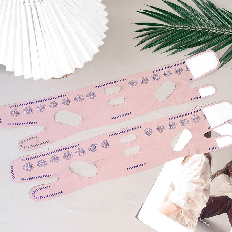 Thắt lưng nâng cằm đôi - Dụng cụ làm đẹp - Băng giảm béo mặt - Dụng cụ định hình mặt chữ V chống nhăn - Dây đeo Massage thư giãn da mặt