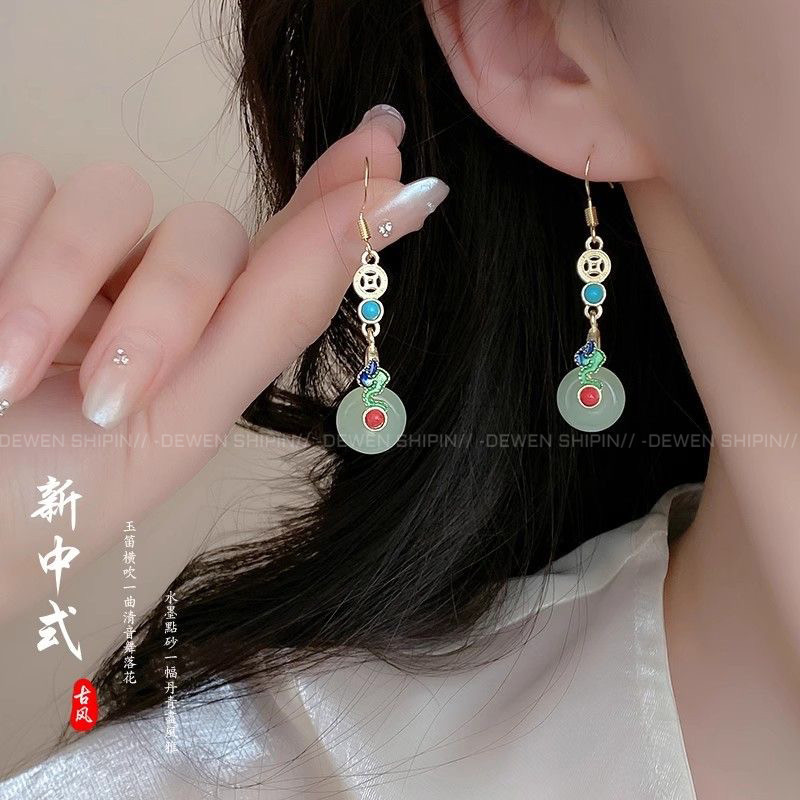 Mới Phong Cách Trung Quốc Cổ Tua Rua Bông Tai Mới Phong Cách Trung Hoa Retro Nữ Bông Tai