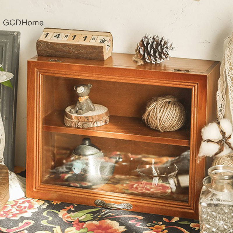 Hộp trưng bày tường Gcdhome Tủ gỗ bóng Hộp lưu trữ Bánh mì Cốc tổ chức HOT