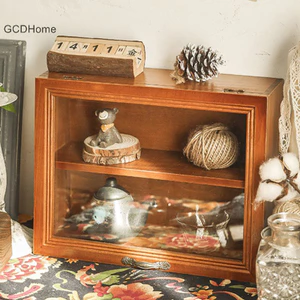 Hộp trưng bày tường Gcdhome Tủ gỗ bóng Hộp lưu trữ Bánh mì Cốc tổ chức HOT