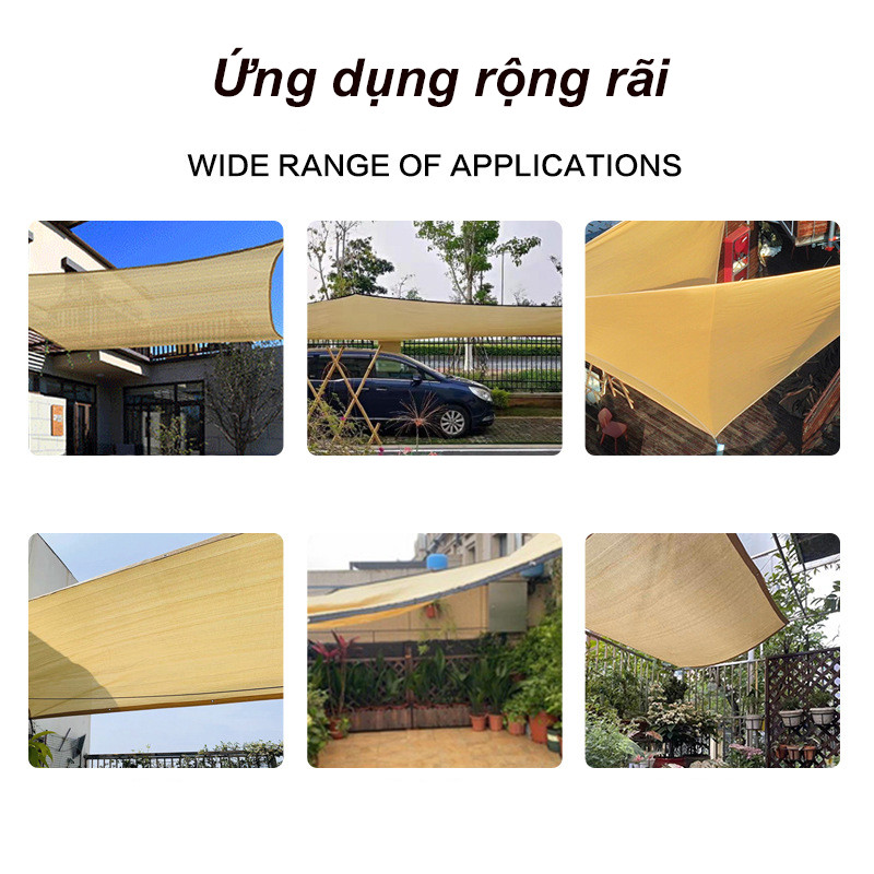 Lưới Che Nắng Ngoài Trời，Lưới Chống Nắng，Lưới che nắng màu be，Mã hóa dày hơn，Có thể chặn 90% tia UV，Nhiều kích cỡ có sẵn
