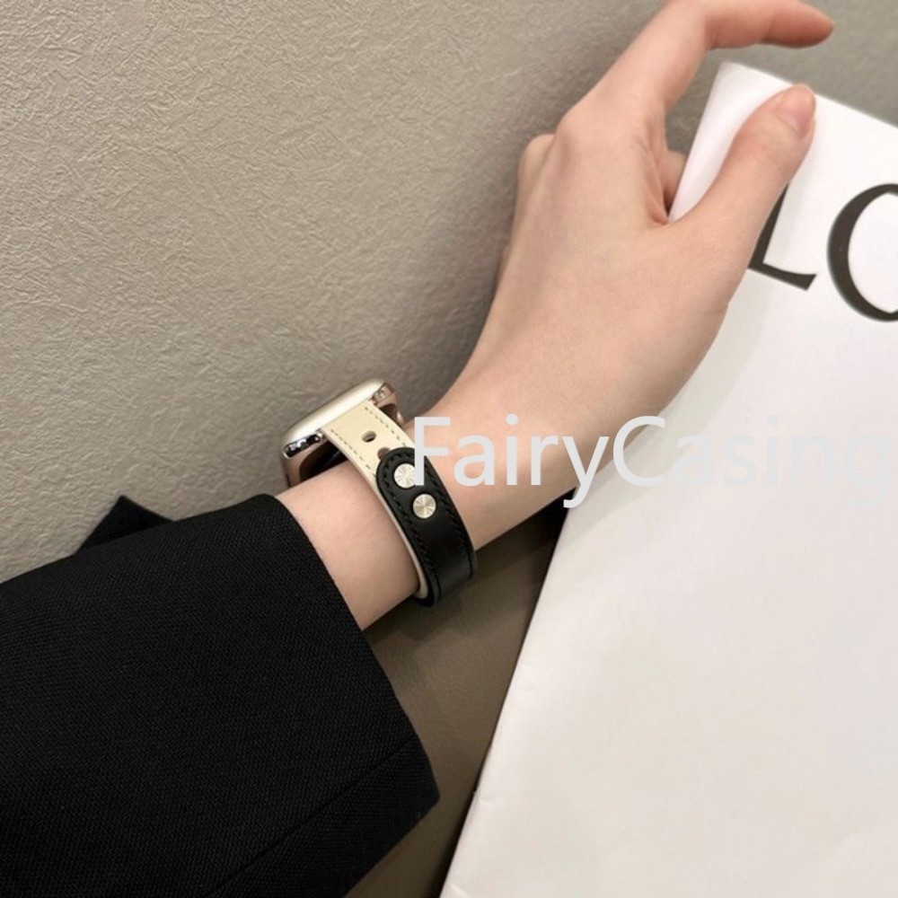 Dây đeo S11 bằng da hai tông màu mỏng cho dây đeo Apple Watch Ultra 2 49mm 44mm 40mm 41mm 42mm 38mm 44 mm Vòng đeo tay cho iwatch 8 băng tần 45mm Ultra Series 9 7 se 3 4 6
