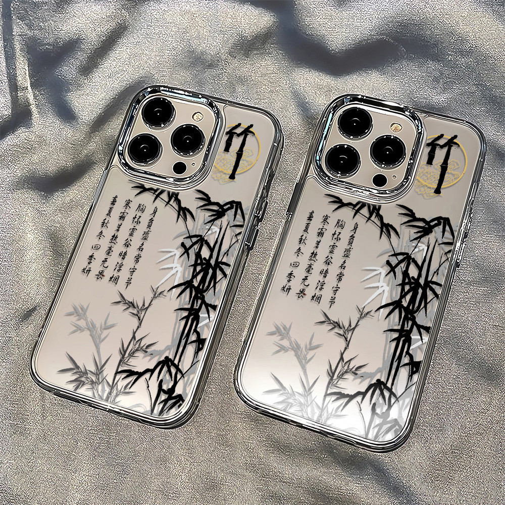 Tre Cổ Thơ Vỏ Điện Thoại Kim Loại Không Gian Thích Hợp Cho iPhone14 Vỏ Điện Thoại 12 Apple 13promax Lỗ Lớn 11 Nút Kim Loại Không Gian