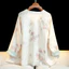 Phong cách Trung Quốc mới Retro Jacquard Nút Vòng cổ tròn thanh lịch Áo dài tay nữ ngọt ngào