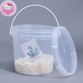 Xô + Nắp Nhựa Moonlights 150ML-1500ML - Trắng Trống Có Tay Cầm - Thùng Đựng Thực Phẩm Lớn EN