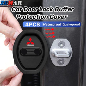 4 Mitsubishi Silicone Khóa Cửa Ô Tô Bao Bảo Vệ Khóa Cửa Giảm Chấn Im Lặng Phụ Kiện Cho Xpander Cross Pajero Outlander Thể Thao Nhật Thực Attrage Triton Colt Mirage Lanc