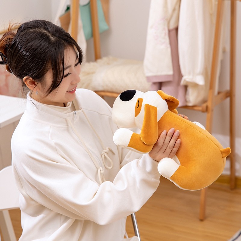Kawaii Mỉm Cười Chó Sang Trọng Đồ Chơi Vui Vẻ Màu Cam Xám Chó Con Sang Trọng Búp Bê Gối Pug Dễ Thương Nhồi Bông Đồ Chơi Đệm Nhà Trang Trí Phòng Ngủ Tựa Đầu Mềm Mại Cho Bé Đồ Chơi Làm Dịu Trẻ Em Quà Tặng Sinh Nhật