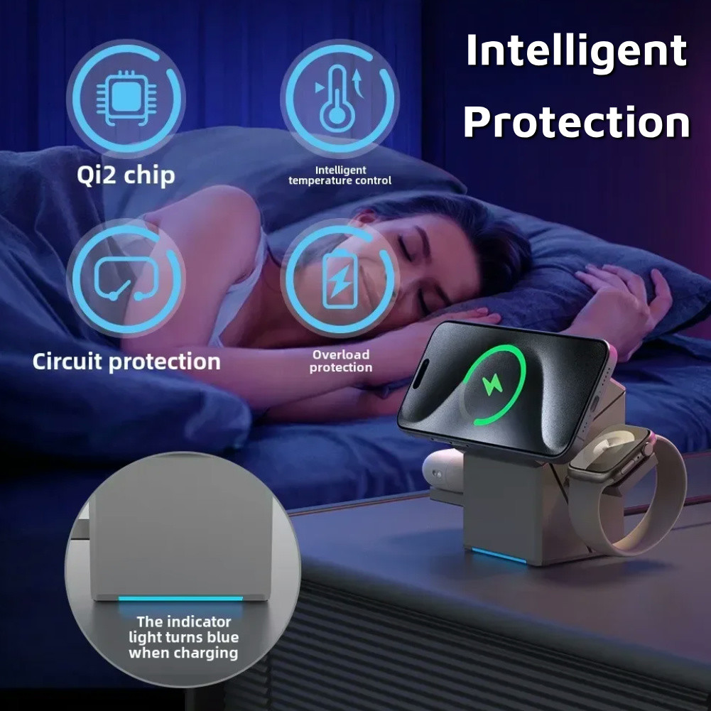 Đế sạc bàn từ tính quay INOVAGEN Qi2 Touch, cho điện thoại 12 13 14 15 16 Promax S24 S25 Series 15W Trạm sạc không dây