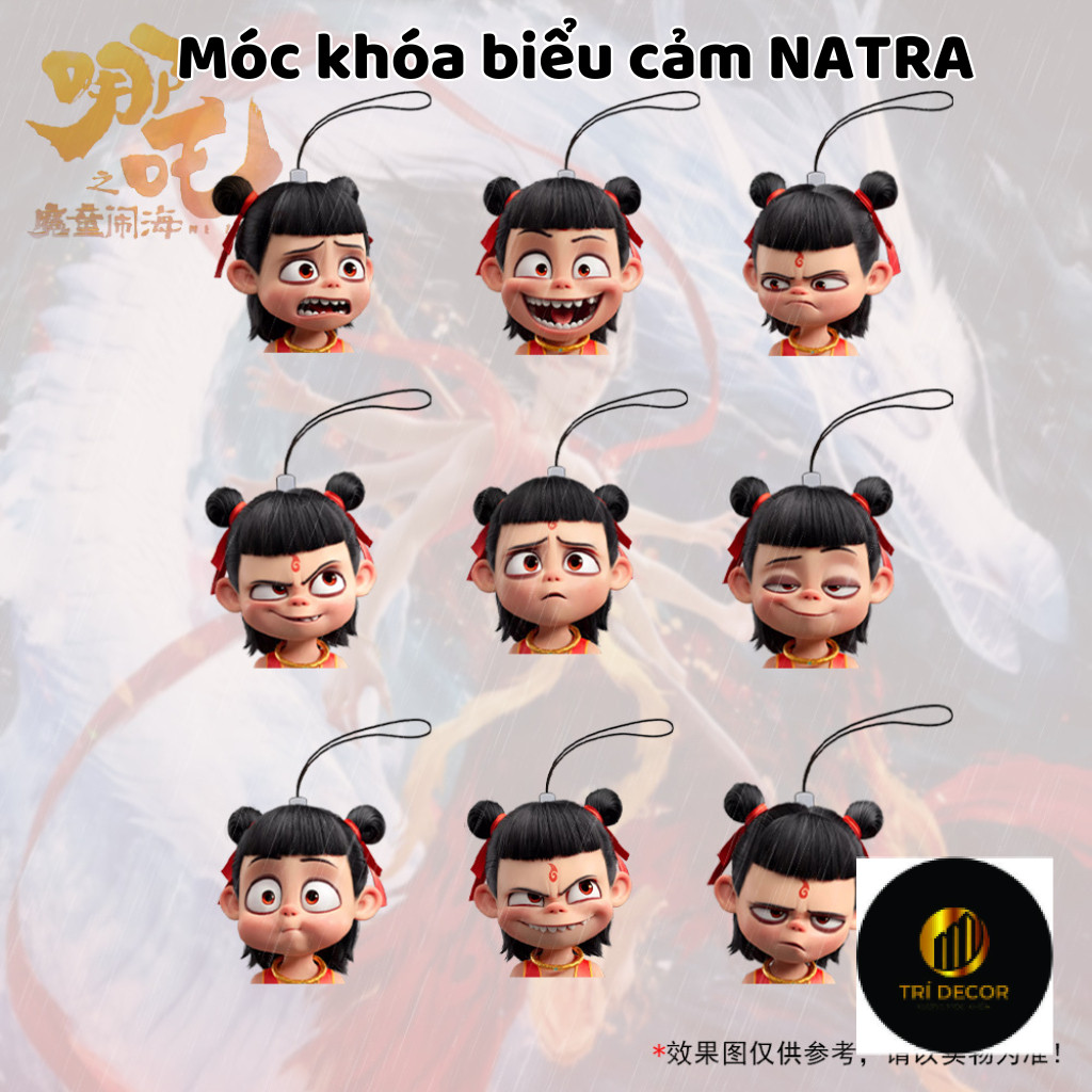 Móc khóa na tra ma đồng giáng thế , móc khóa in hình biểu cảm natra ...