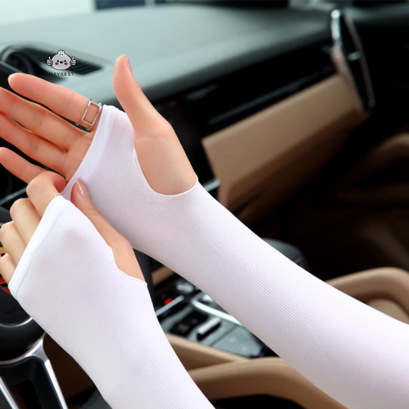 Maybest 2 chiếc Ice Silk Sun Protection Arm Covers Tay áo chống tia cực tím ngoài trời mát mẻ {VN}