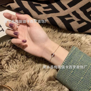 Châu Âu Mỹ ins Phong Cách Mới Cỏ Bốn Lá Mini Vòng Tay Hoa Đơn Nữ