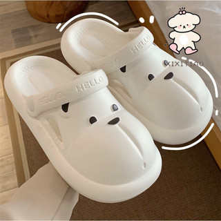 Xixitiao Dép Nhật Bản EVA Sáng Tạo Mềm Mại Dễ Thương Gấu Baotou Lỗ Giày Nữ Mùa Hè Thời Trang Phong Cách Mới Nhà Đế Mềm