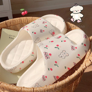 Xixitiao Dép Nữ Chống Trơn Trượt Kiểu Dáng Trong Nhà Mẫu Mùa Hè Mới Thiết Kế Hình Thỏ Anh Đào Dễ Thương