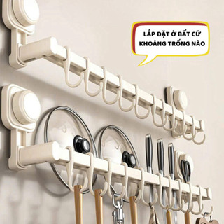 Giá để vung xoong nồi nắp nồi Móc treo đồ hút chân không nhà tắm nhà bếp đa năng chịu lực NGÓI HOME - MTD05