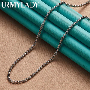 URMYLADY Bạc 925 Mỏng Dây Chuyền Vòng Cổ Nữ Cưới Đính Hôn Thời Trang Quyến Rũ Trang Sức