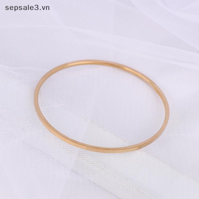# Sepsale # Thép Titan Đơn Giản Vòng Tròn Trơn Vòng Tay Mỏng Dành Cho Nữ Vòng Tay Vintage Trang Sức Quà Tặng Pary.