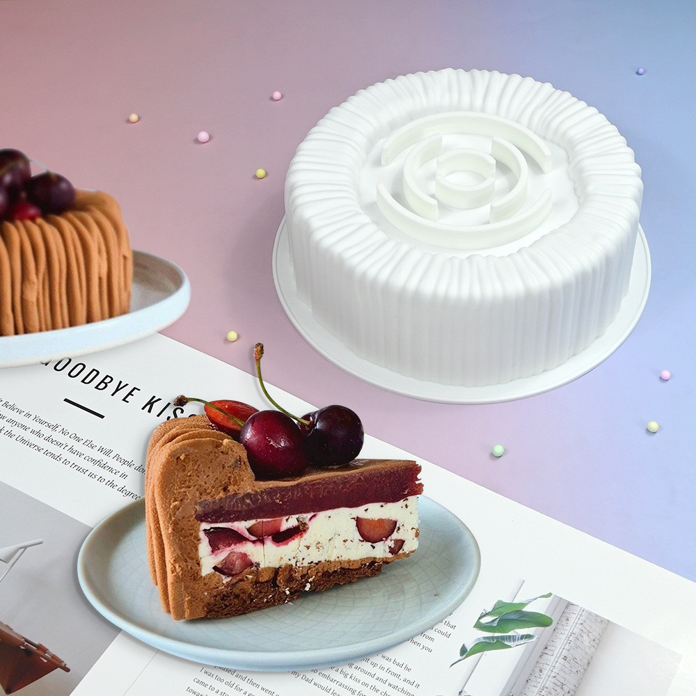6 Khoang Charlotte Mousse Bánh Khuôn Rãnh Hình Trụ Mousse Món Tráng Miệng Silicon Khuôn Socola Nến Thạch Cao Khuôn Trang Trí Bánh Dụng Cụ Nướng Bánh