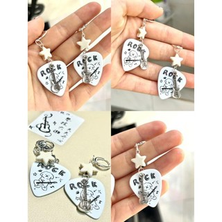 Puppy Bass Pick Bông Tai Guitar Punk Cô Gái Nóng Bông Tai Đá Độc Đá