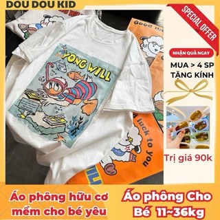 AP40 Áo Phông Cho Bé 11-36kg,VỊT BƠI Chất Cotton Hữu Cơ Mềm Mát Chính Phẩm