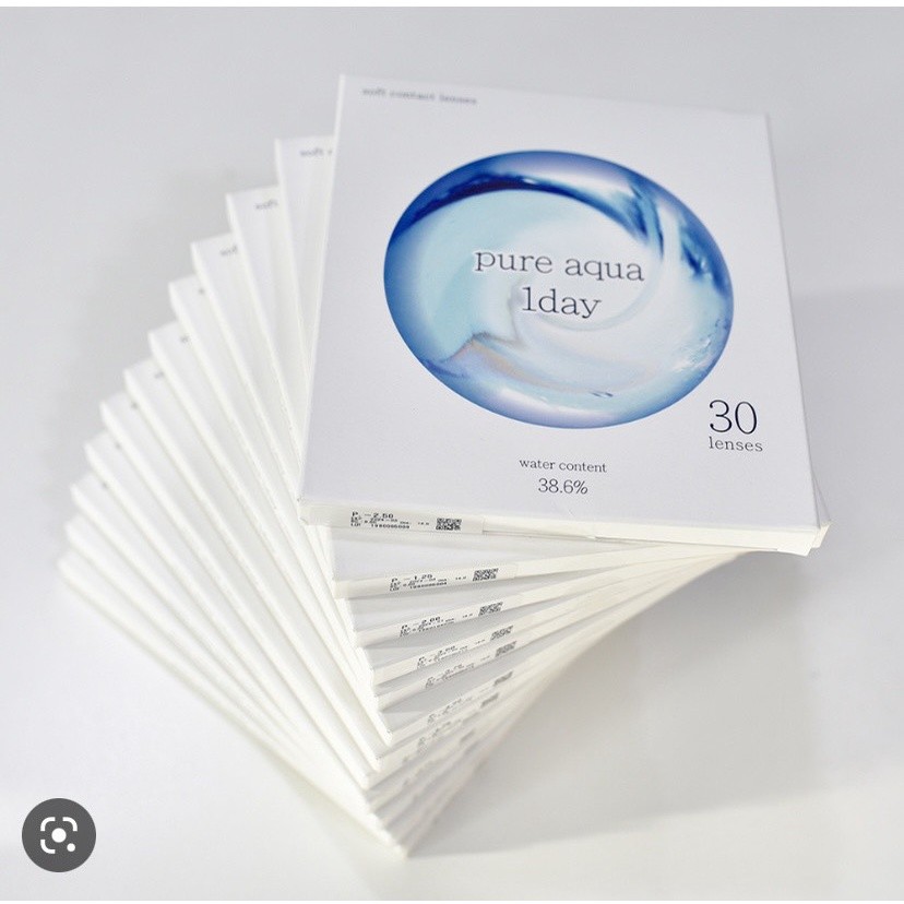 Lens cận y tế màu trong suốt chất liệu Silicone Hydrogel thời gian đeo 14h-24h hạn dùng 1 ngày EyeBlink