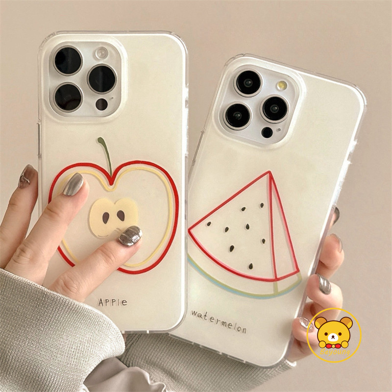 Ốp Điện Thoại Apple Hoạt Hình Dễ Thương Cho Redmi Note 14 13 12 Turbo 4 3 11T 11 10 Pro Plus 5G Vỏ Kem Dưa Hấu Màu Trắng Chắc Chắn Trong Suốt Ốp Lưng