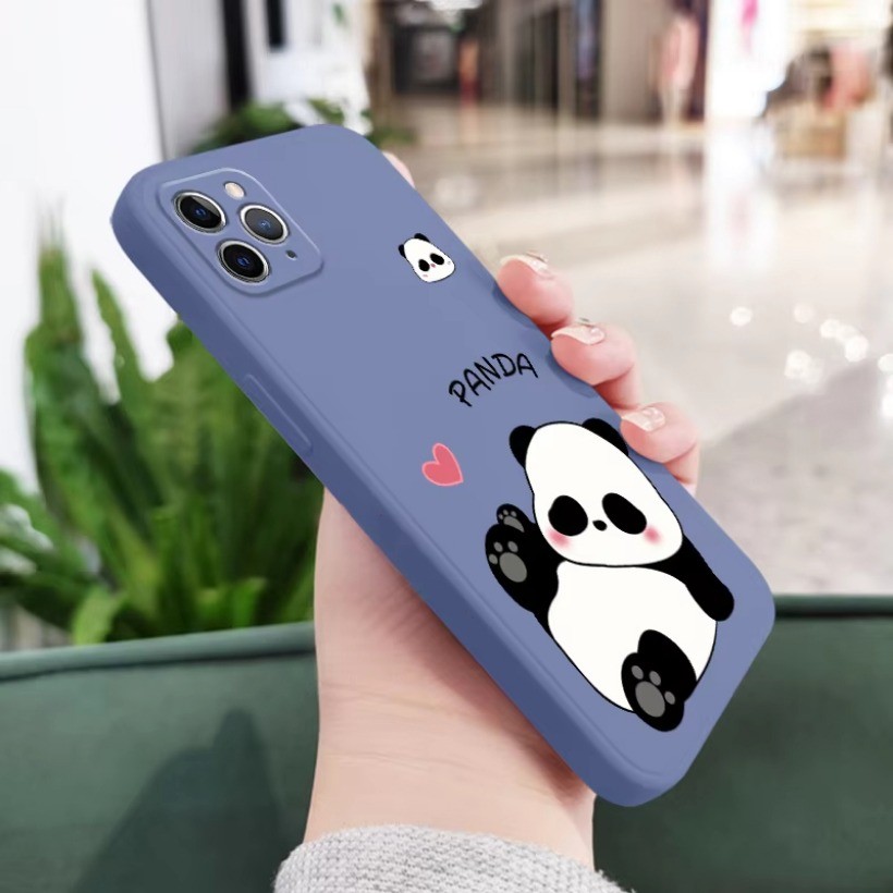 Ốp Điện Thoại Cho Redmi Note 14 Pro + Redmi 12C 10A K20Pro Redmi Note 7 8 ProCartoon Vỏ Gấu Trúc Dễ Thương Viền Vuông Mặt Sau TPU Mềm