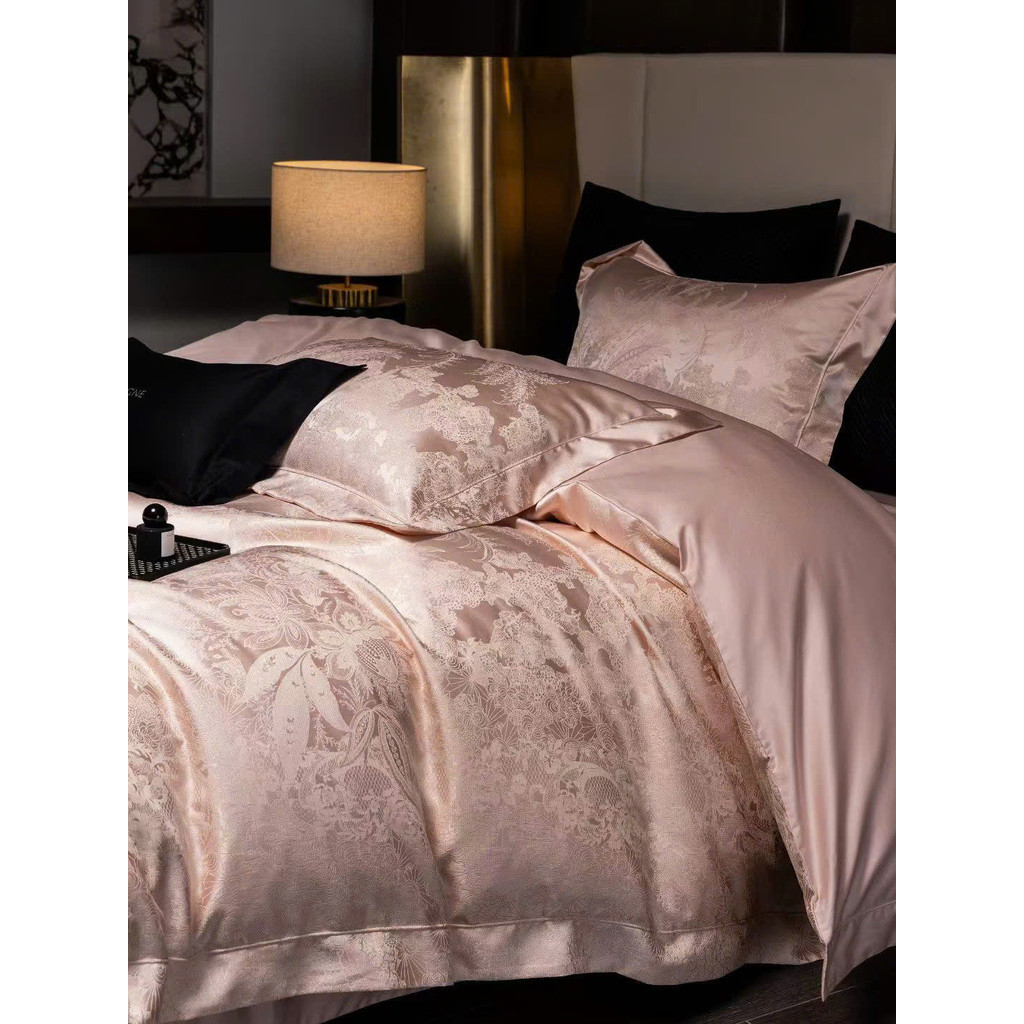 (L41378)Bộ Chăn Ga Gối Chất Liệu Lụa Cao Cấp Họa Tiết Độc Bản Vẻ Đẹp Kiêu Sa Thiết Kế Tinh Tế -  Memminbedding Luxury