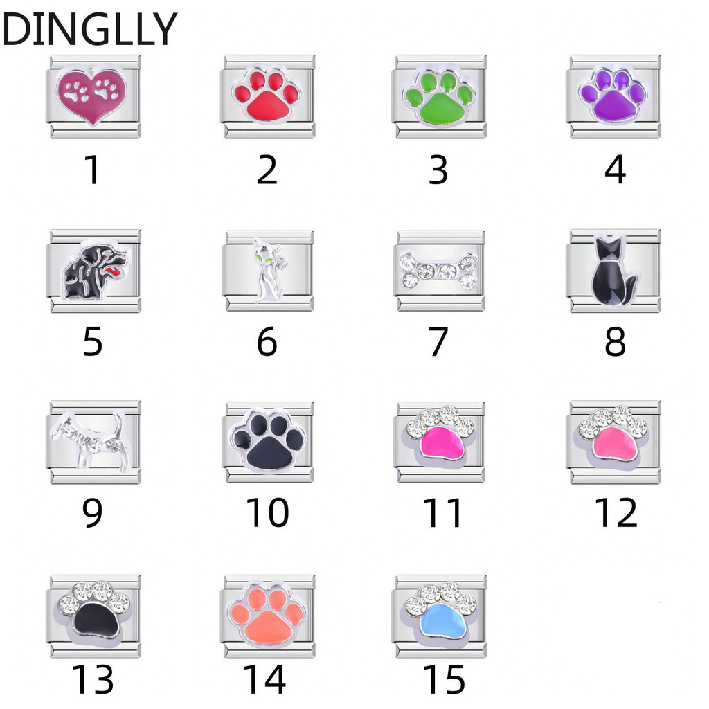 Phụ kiện trang sức DIY Thép không gỉ Cat Paw Chó nhỏ Thú cưng Ý Mô-đun lắp ráp Vòng tay tháo rời