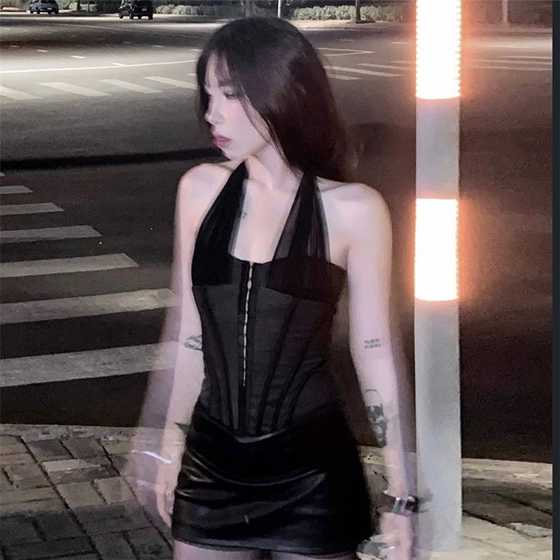 Klalien Áo Vest Gợi Cảm Dây Không Tay Lưng Skinny Nhìn Mỏng Hơn Màu Trơn Thường Ngày Hot Chick 2025 Thời Trang Mới Nữ