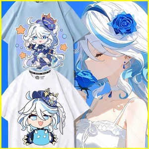 Gn Genshin Impact Furina Focalors trò chơi áo thun mùa hè Anime tay ngắn hàng đầu NG