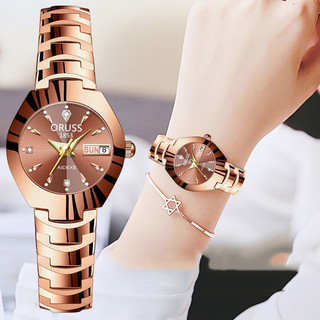 Đồng hồ nữ đeo tay ORUSS dây đeo Thép Không Gỉ siêu mỏng có lịch chống thấm nước thời trang cho nữ Đẹp Sang Bền - DH20