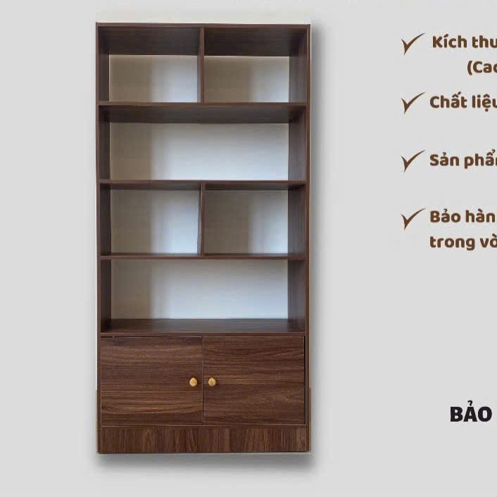 Kệ sách gỗ, tủ gỗ chữ U để đồ năng, giá sách đứng trưng bày chất liệu gỗ MDF có ngăn 1m4x70x20
