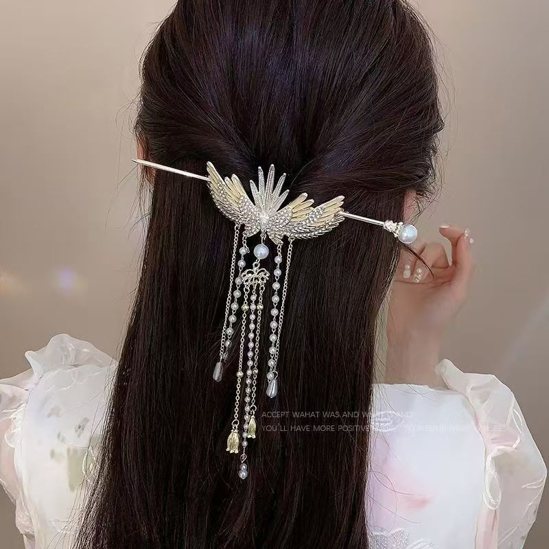 [Hàng có sẵn phong cách mới] Kẹp tóc tua rua Lily of the Valley Phong cách Trung Quốc Hanfu Sườn xám Bước lắc tua rua Kẹp tóc tính khí siêu cổ tích