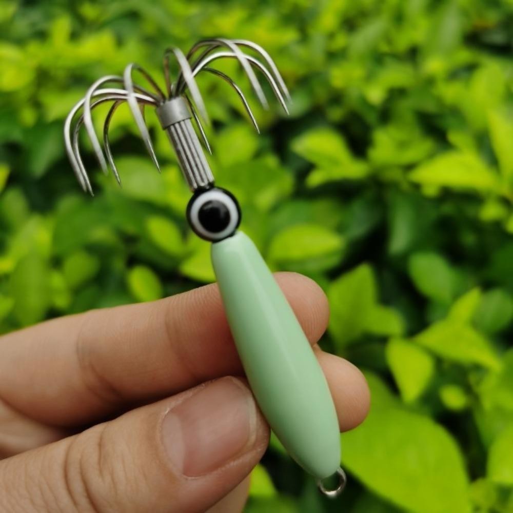 AWNGD 10 Mồi Bạch Tuộc, 13g-89g Tay Cá Mực Móc Mắt Cá, Phong Cách Dạ Quang Mô Phỏng Gỗ Tôm Mồi Câu Cá