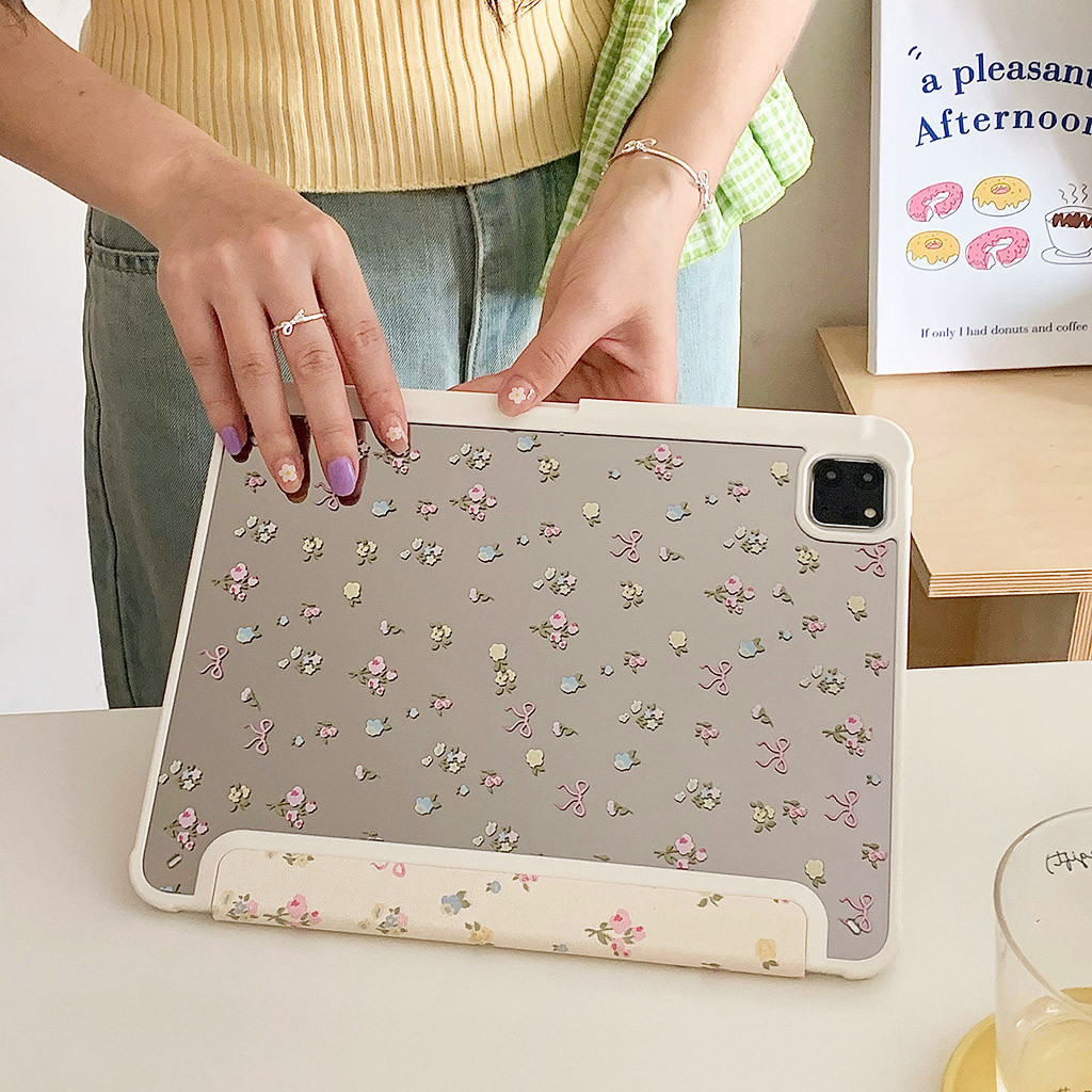 Vỏ Gương Acrylic Cứng Tương Thích Với IPad Mini6 IPad5 6 7 8 9 Air11 Air13 Air2 Air3 Air4 Air5 10.9 "Pro10.5 Pro11 Pro13 Pro12,9 2024 Nơ Và Vỏ Da Hoa Nhỏ