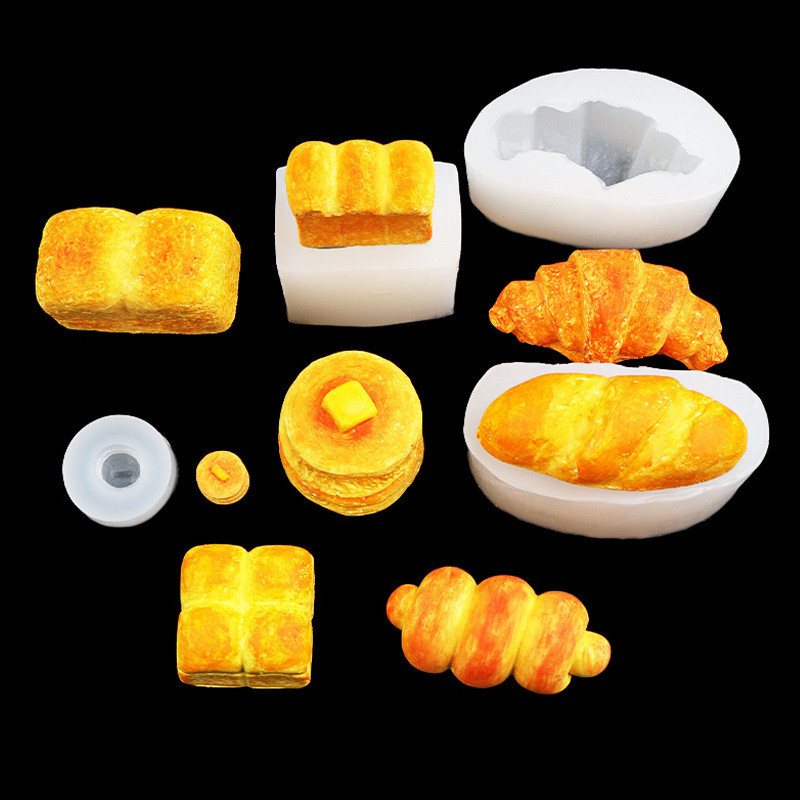 Muffin Bánh Mì Hình Khuôn Silicon Bóp Đồ Chơi Khuôn Fondant Trang Trí Bánh Bản Sao Bánh Thạch Cao Đất Sét Khuôn Silicon
