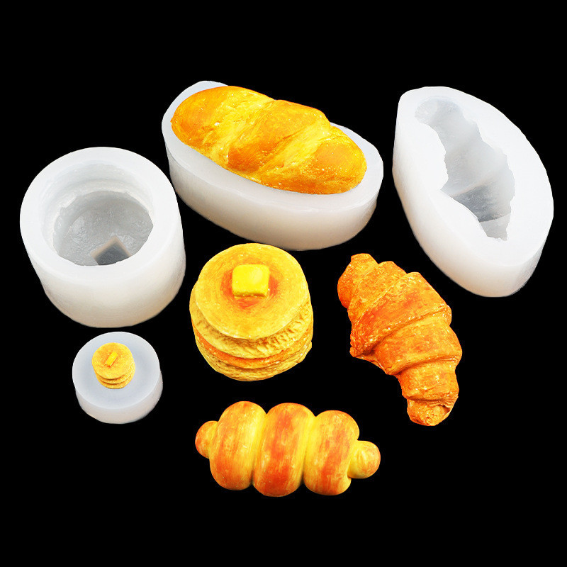 Muffin Bánh Mì Hình Khuôn Silicon Bóp Đồ Chơi Khuôn Fondant Trang Trí Bánh Bản Sao Bánh Thạch Cao Đất Sét Khuôn Silicon
