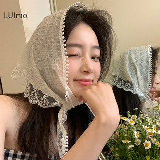 Luimo Phong Cách Pháp Ren Hoa Họa Tiết Tam Giác Khăn Lụa Gothic Mũ Đội Đầu Turban Nữ Thời Trang Phụ Kiện Tóc SBS