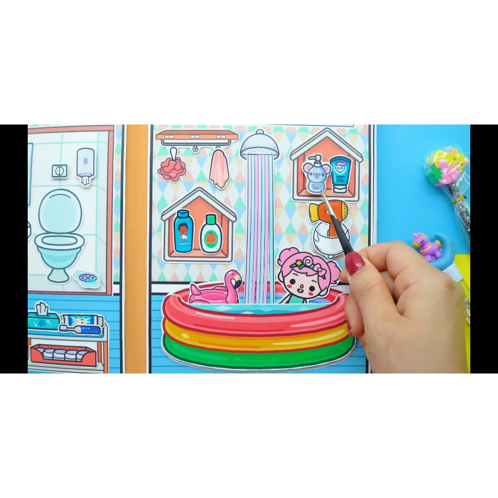 ĐỒ CHƠI NGÔI NHÀ BÚP BÊ GIẤY CẮT THỦ CÔNG DIY - Baby Villa In Quiet Book -