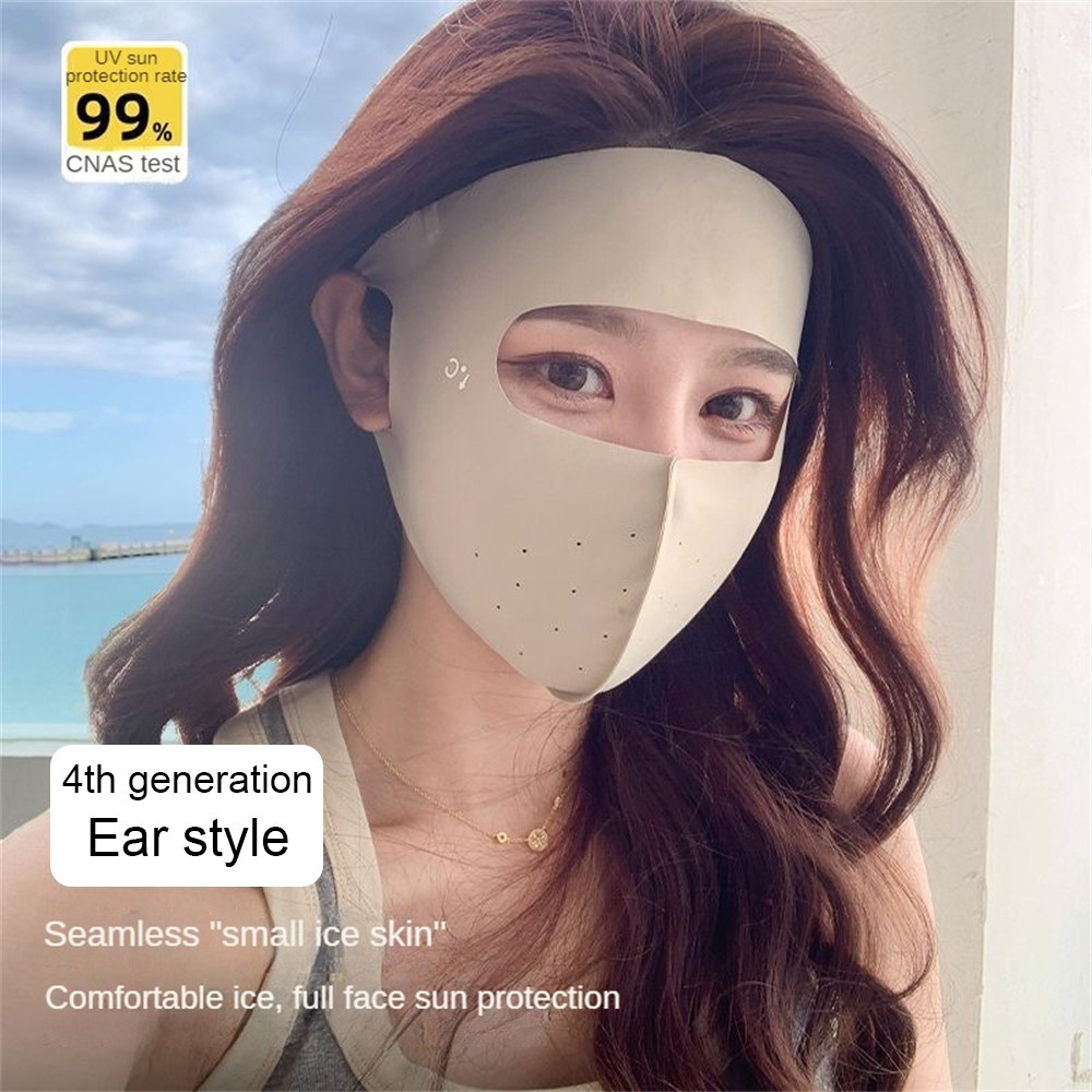 Ảnh Mặt Nạ Che Nắng Toàn Mặt Ice Silk Traceless Thoáng Khí Chống Nắng Che Chắn Tia UV Mặt Nạ Thể Thao Cưỡi Ngựa Ngoài Trời *KÍNH 4