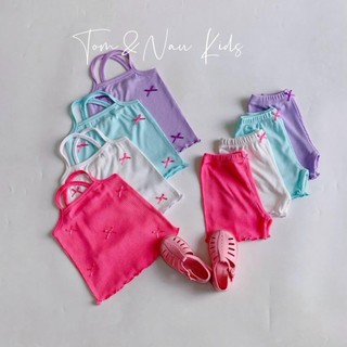 S05-[XẢ KHO] Set bộ dây bé gái đính nơ cho bé iu cực xinh - Size 8-30Kg