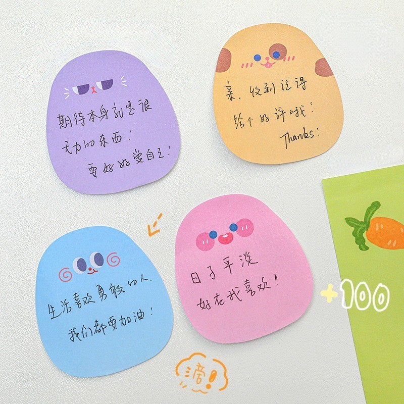 [Nổi bật] Giấy dán biểu tượng cảm xúc - Văn phòng phẩm dành cho học sinh - Hoạt hình, Dễ thương, Có thể xé được, Tự dính, Nhiều màu sắc, Ins - Nhãn dán chỉ mục - Miếng ghi nhớ - Giấy dính - Đồ dùng văn phòng trường học