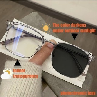 Kính Chống Bức Xạ Photochromic Dành Cho Nữ Kim Loại Ống Kính Có Thể Thay Thế Kính Mắt Khung Chuyển Đổi Chống Ánh Sáng Xanh Kính Mắt 2 Trong 1