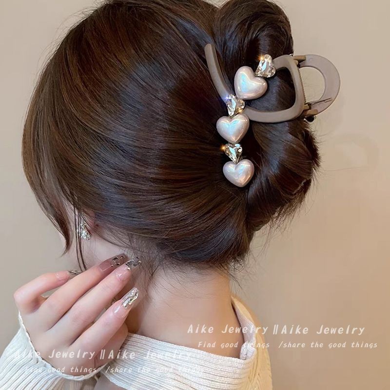 Acrylic Ngọc Trai Trong Suốt Kim Cương Giả Lớn Lấy Kẹp Lưng Đầu Nữ Cá Mập Lấy Kẹp Mũ Đội Đầu