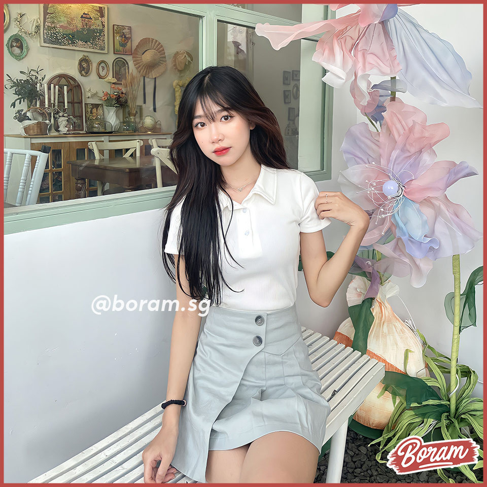 Áo polo nữ, áo thun bo gân có cổ BORAM SG