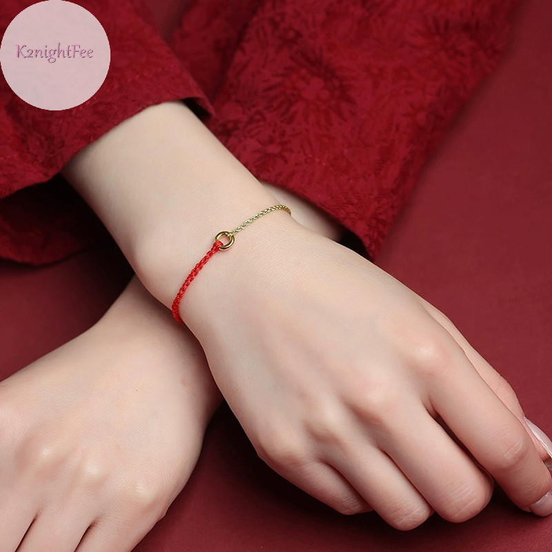 K2nightfee Tay Có Thể Điều Chỉnh Vòng Tròn May Mắn Dây Đỏ Vòng Tay Nam Nữ Lắc Tay Vòng Chân Cho Bạn Bè Người Yêu Phước Lành Quà Tặng VN